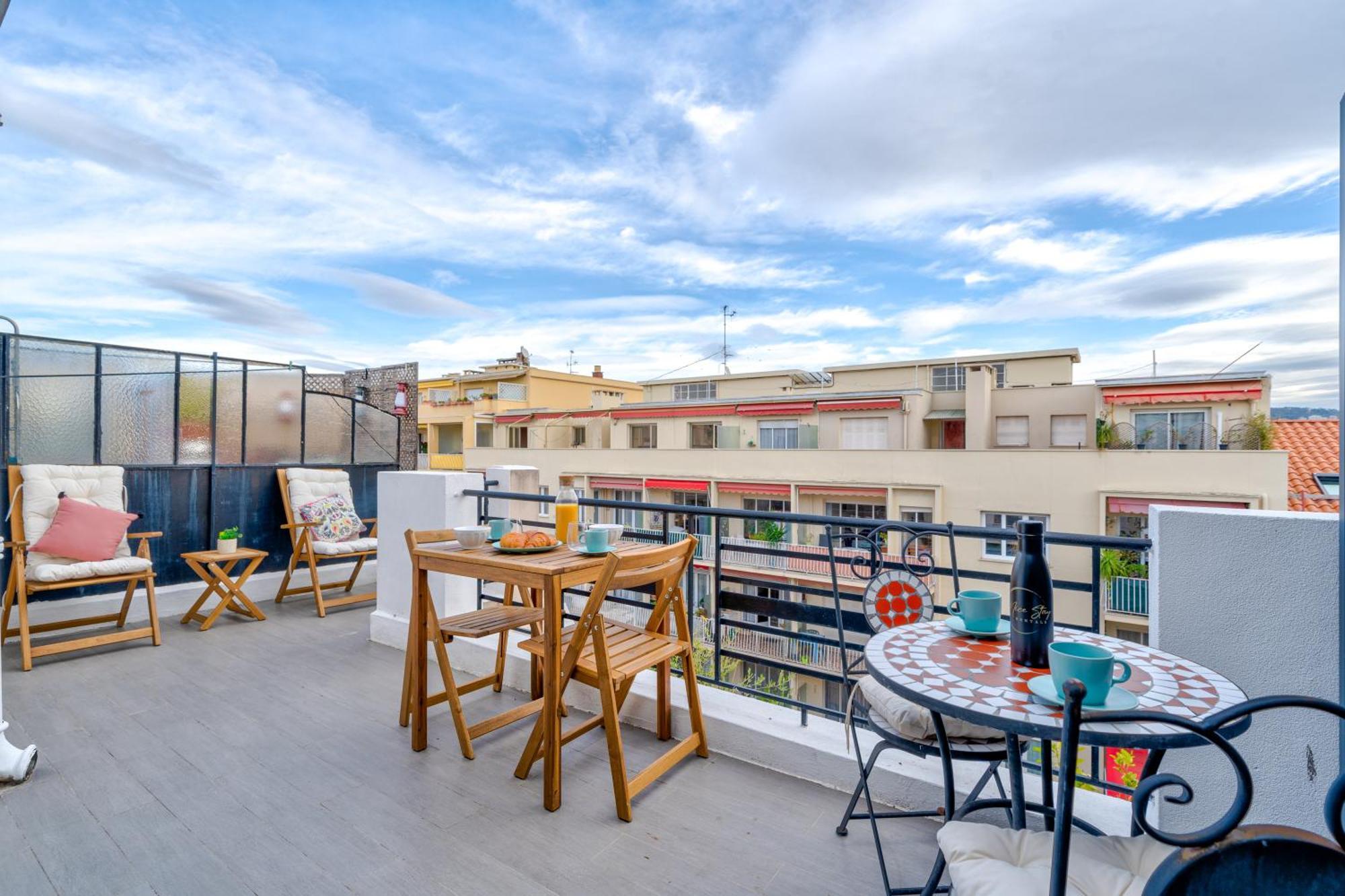 Top Floor Terrace - Dernier Etage Terrasse Cosy Nizza Exterior foto